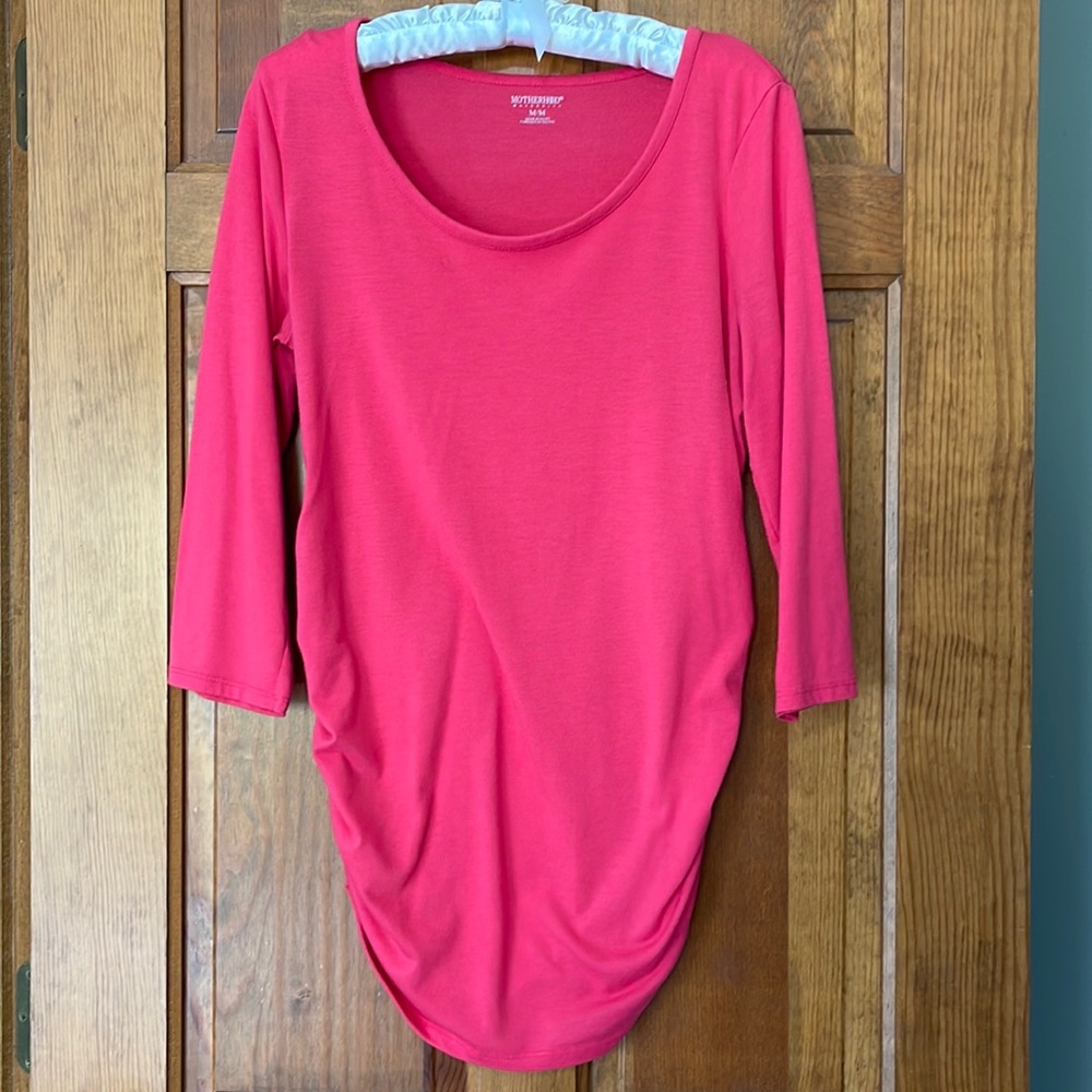Motherhood Maternity 3/4 sleeve pink shirt Size M
